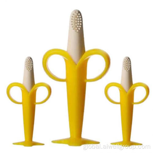 Silicone Finger Brush Baby Banana Shape Baby Silicone Cleaning Toothbrush Factory